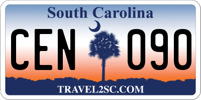 SC license plate CEN090