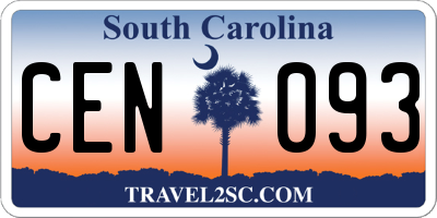 SC license plate CEN093