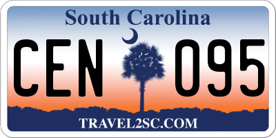 SC license plate CEN095