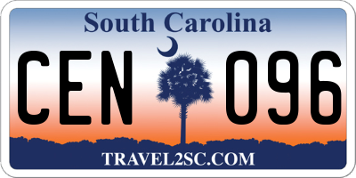 SC license plate CEN096