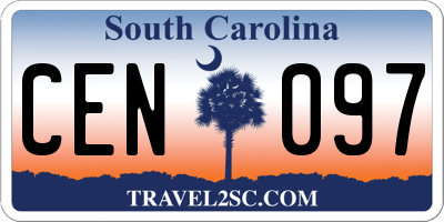 SC license plate CEN097