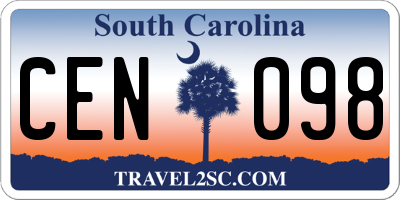 SC license plate CEN098