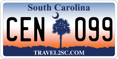 SC license plate CEN099