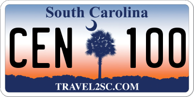 SC license plate CEN100