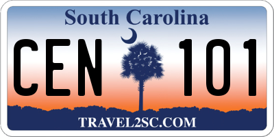 SC license plate CEN101