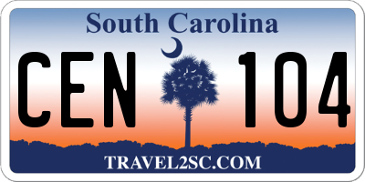 SC license plate CEN104