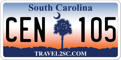 SC license plate CEN105