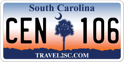 SC license plate CEN106