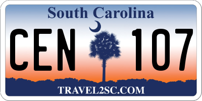 SC license plate CEN107