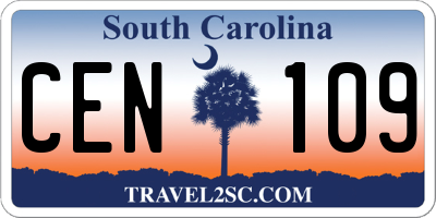 SC license plate CEN109