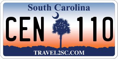 SC license plate CEN110