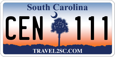 SC license plate CEN111
