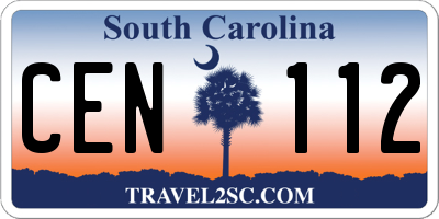 SC license plate CEN112