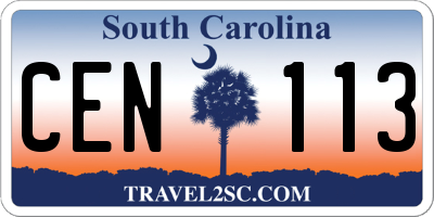 SC license plate CEN113