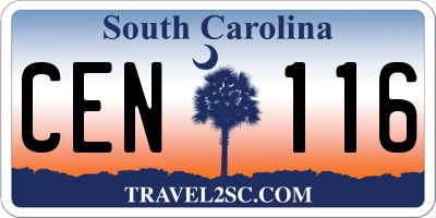 SC license plate CEN116