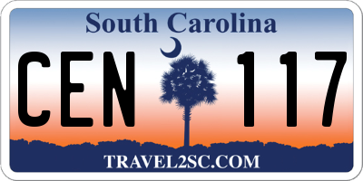 SC license plate CEN117