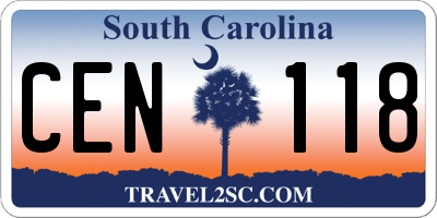 SC license plate CEN118