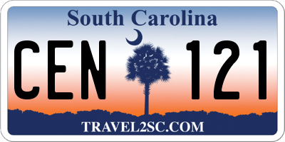 SC license plate CEN121