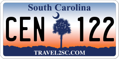 SC license plate CEN122