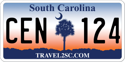SC license plate CEN124