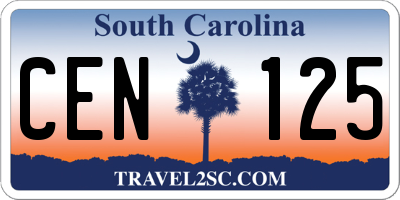 SC license plate CEN125