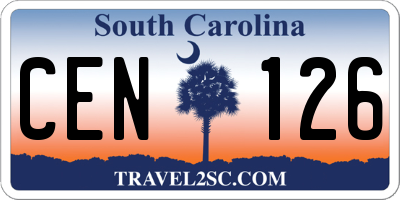 SC license plate CEN126