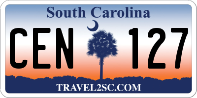 SC license plate CEN127