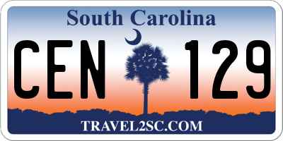 SC license plate CEN129