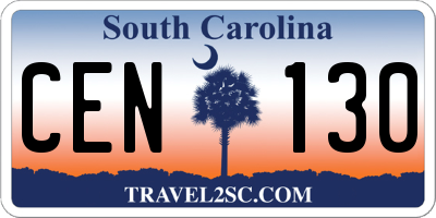 SC license plate CEN130