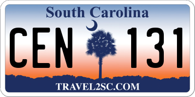 SC license plate CEN131