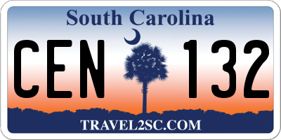 SC license plate CEN132