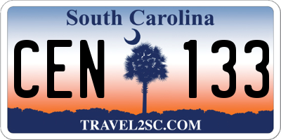 SC license plate CEN133