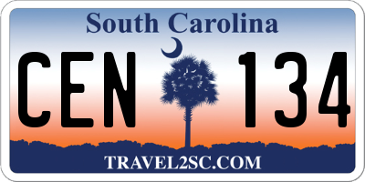 SC license plate CEN134