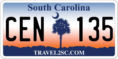SC license plate CEN135