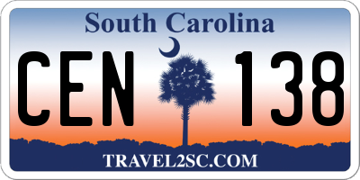 SC license plate CEN138