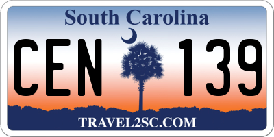 SC license plate CEN139
