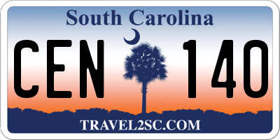 SC license plate CEN140