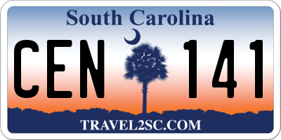 SC license plate CEN141