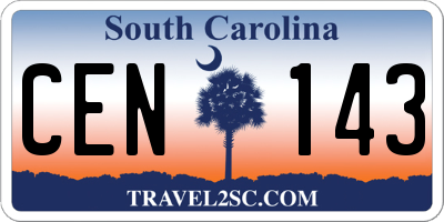 SC license plate CEN143