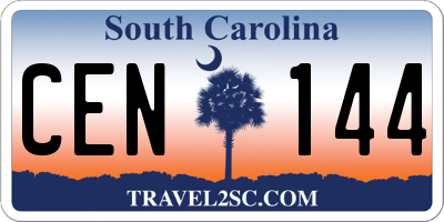 SC license plate CEN144