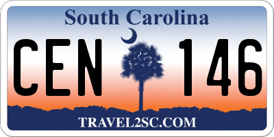 SC license plate CEN146