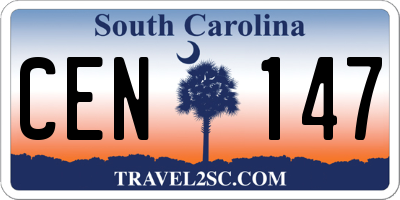 SC license plate CEN147
