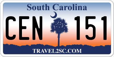 SC license plate CEN151