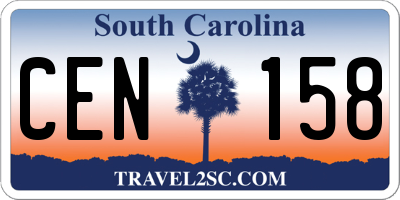 SC license plate CEN158