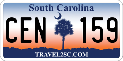 SC license plate CEN159