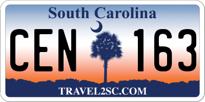 SC license plate CEN163