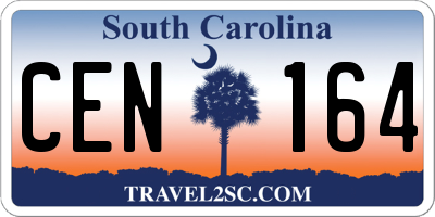 SC license plate CEN164