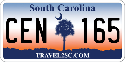 SC license plate CEN165