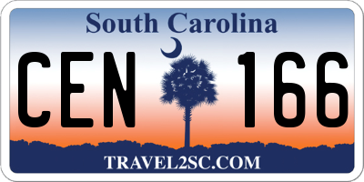 SC license plate CEN166