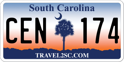 SC license plate CEN174